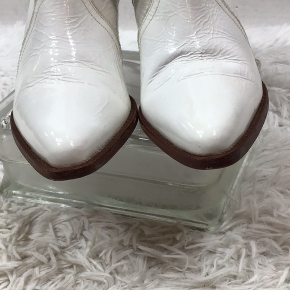 Free People white patent leather New Frontier western boots 38 - Picture 5 of 15